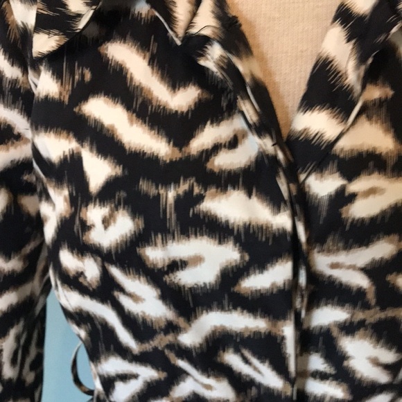 Sandro Studio Leopard Animal Print Jacket Button Up with Belt Mid Length Sz M - Picture 2 of 11